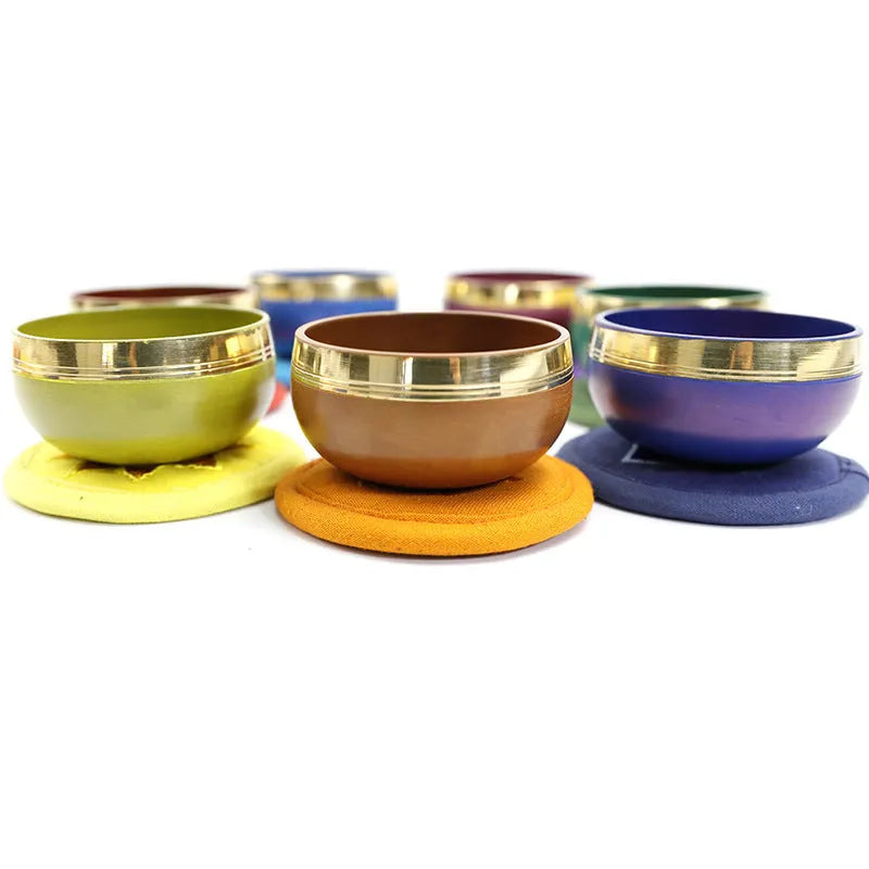Small handmade wooden singing bowl in a choice of seven colourful, hand-painted designs.