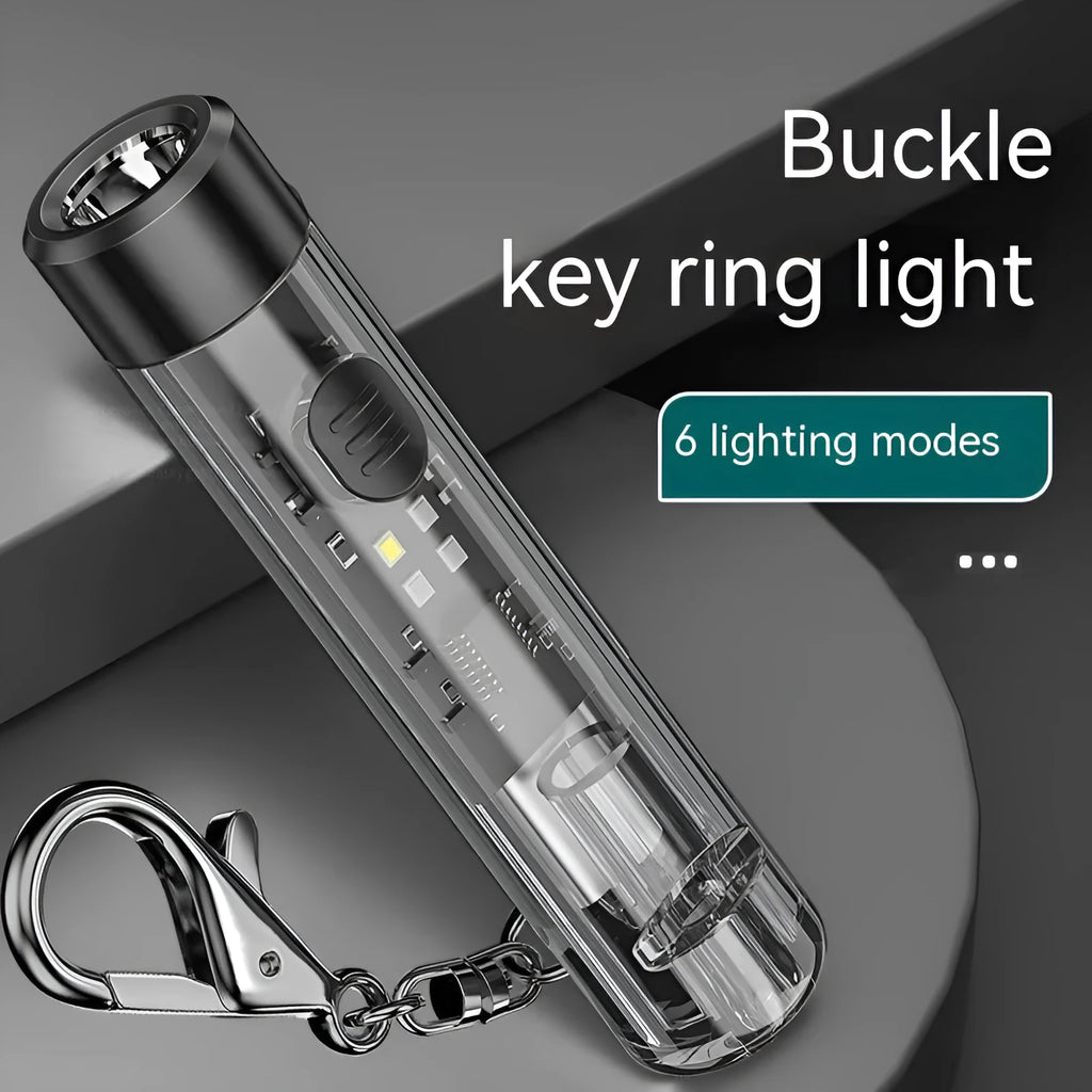 Fashion Personality Portable Outdoor Flashlight USB rechargeable plastic black