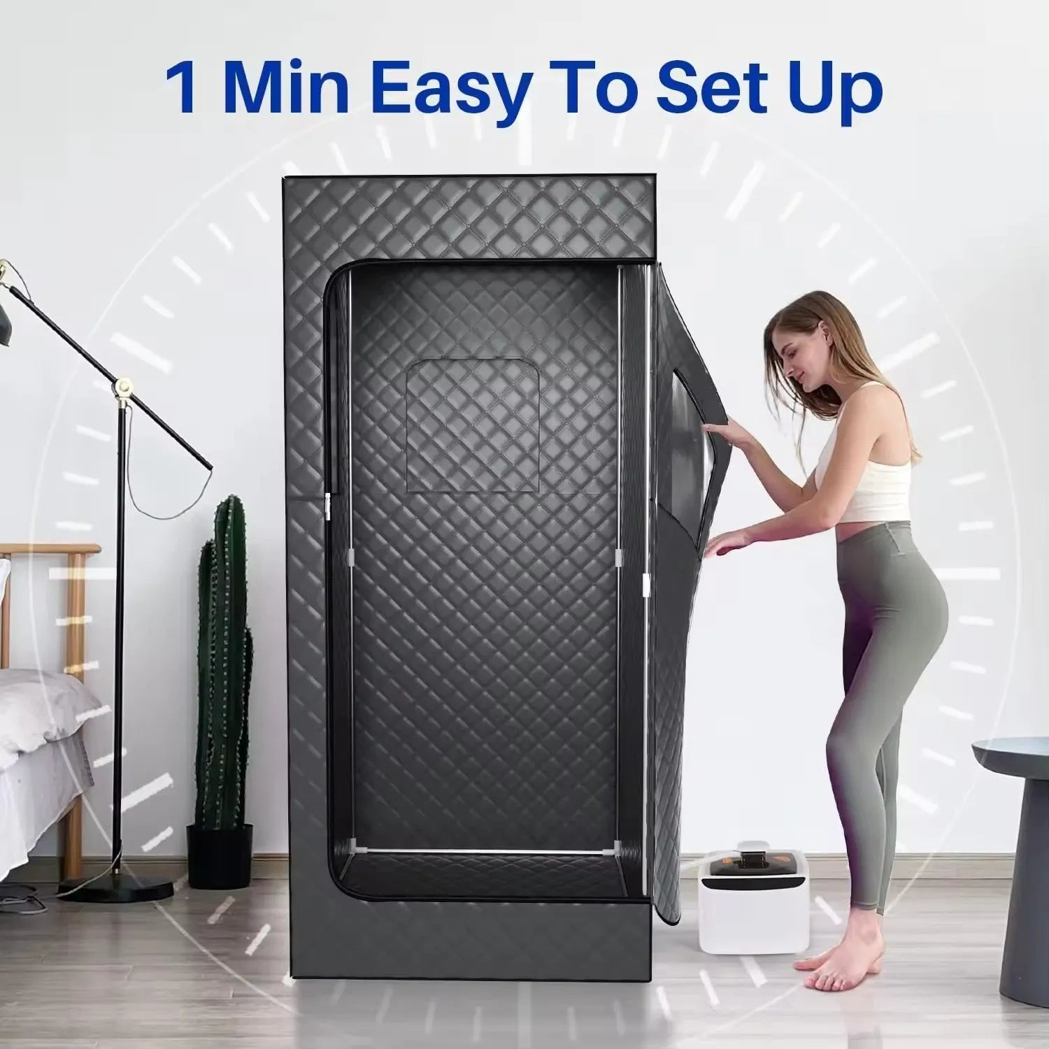 Removable mobile sauna room with stainless steel thickened bracket and 180x80x80cm dimensions