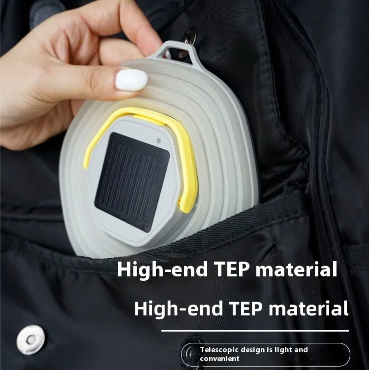 White portable camping lantern with single-key switch for outdoor lighting