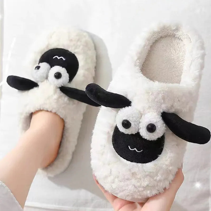 Brown thermal cotton slip-on slippers with suede upper and sewn PVC sole for indoor use.