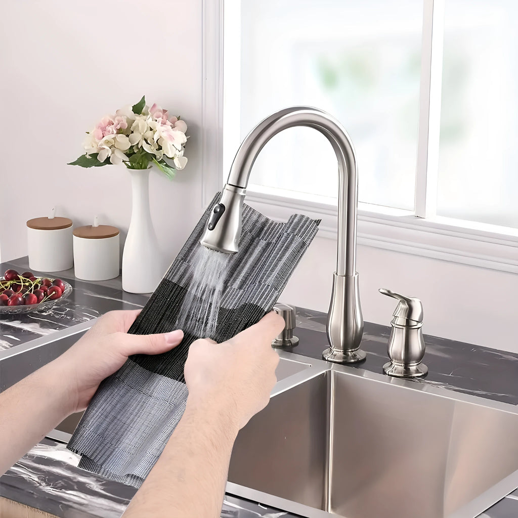 PVC non-slip dish mat for kitchen sinks in modern simple style with gradient bamboo pattern
