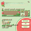138-piece watermelon theme PBT keycaps with five-sided sublimation printing for mechanical keyboards