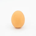 White simulation egg dog toy with textured surface for squeaking sound and tooth cleaning