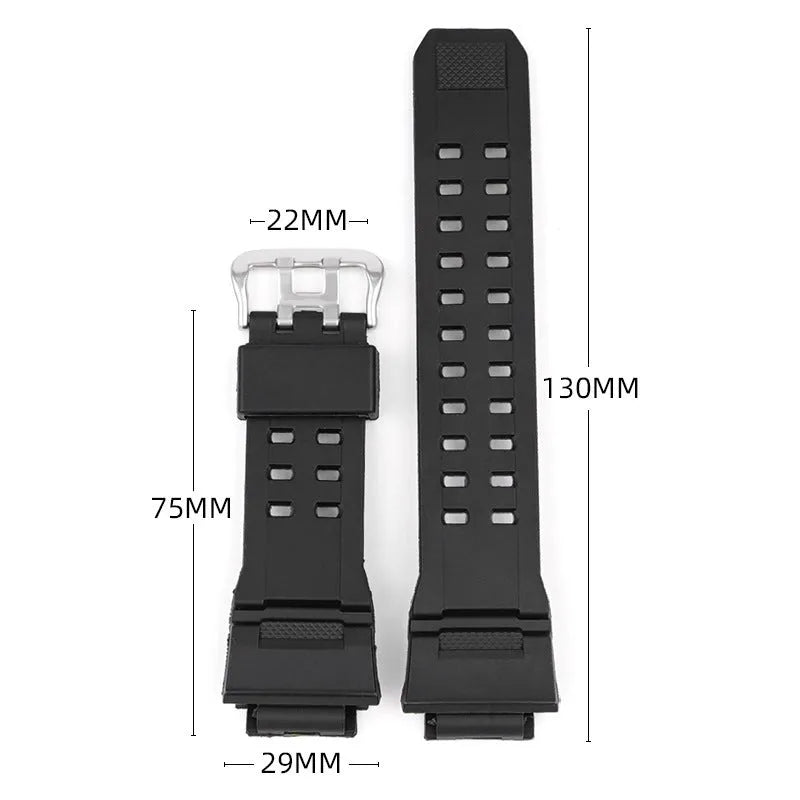 Camouflage pattern TPU watch strap with silver buckle on watch
