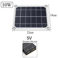 10W polycrystalline silicon solar panel with dual USB ports for outdoor charging.