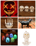 Multicolour LED electronic candles with ghost design in 24-pack for Halloween decoration