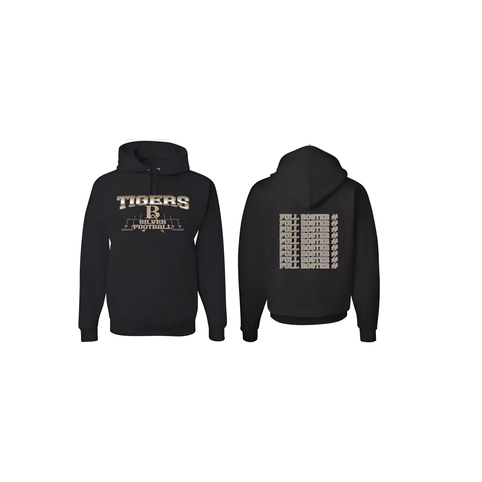 Black drop-shoulder sleeve hoodie pullover with long sleeves and simple design