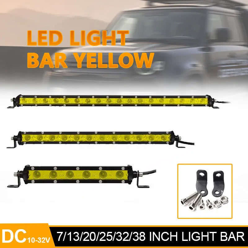 25 inch aluminium alloy single row LED light bar with mounting brackets
