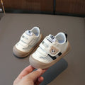 Children's breathable mesh shoes with animal pattern and Velcro fastening, available in black