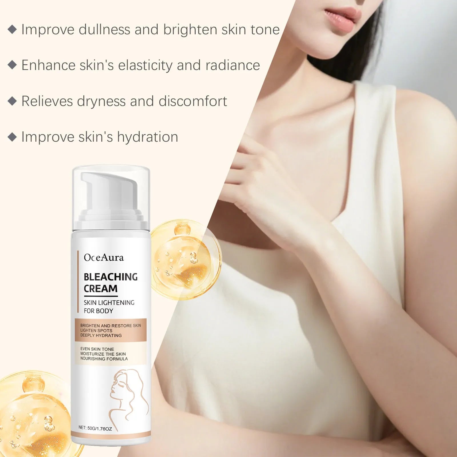 50g daily moisturising body lotion with non-sticky formula for universal skin types