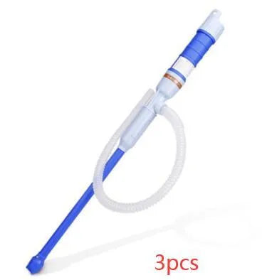 Manual hand pump siphon for fuel oil gasoline transfer in blue or red colours