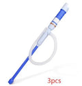 Manual hand pump siphon for fuel oil gasoline transfer in blue or red colours