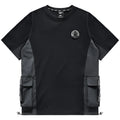 Men's cotton solid colour black short sleeve t-shirt on model, summer casual top