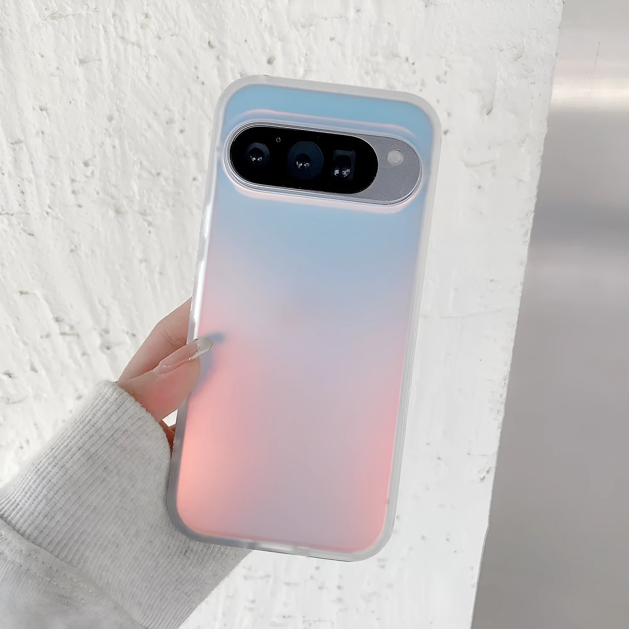 Colourful frosted laser transparent phone case for Google smartphones with magnetic feature