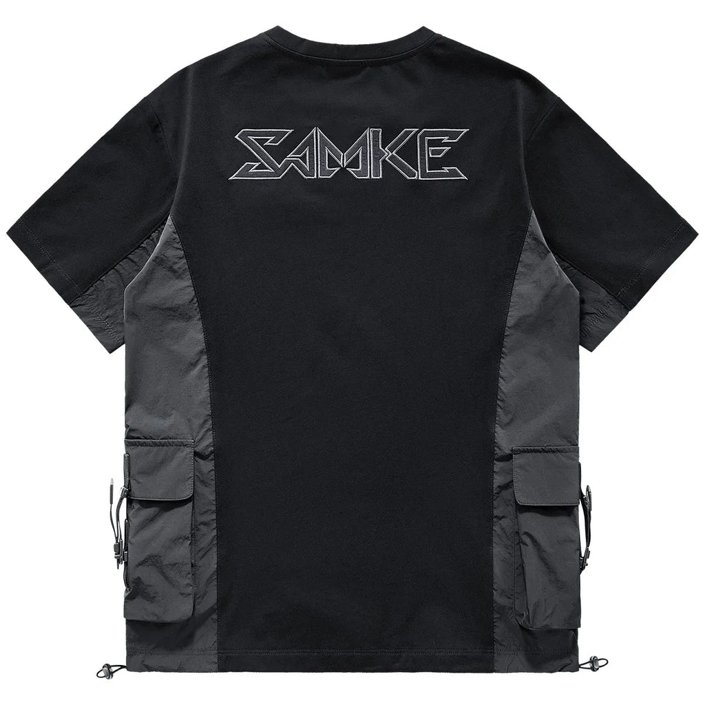 Men's cotton solid colour black short sleeve t-shirt on model, summer casual top