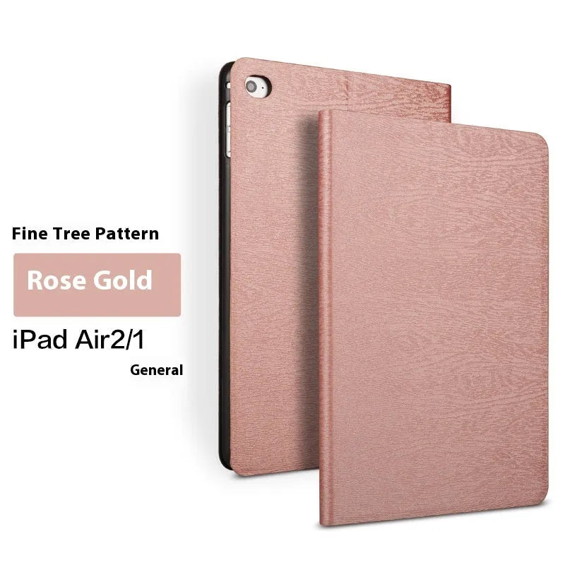 Black imitation leather protective cover for Apple iPad mounted in universal sleep bracket