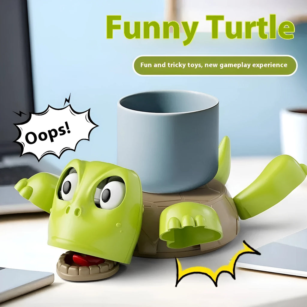 Turtle-shaped ABS plastic coaster in light green, dark green, wheat starch, and yellow colour options