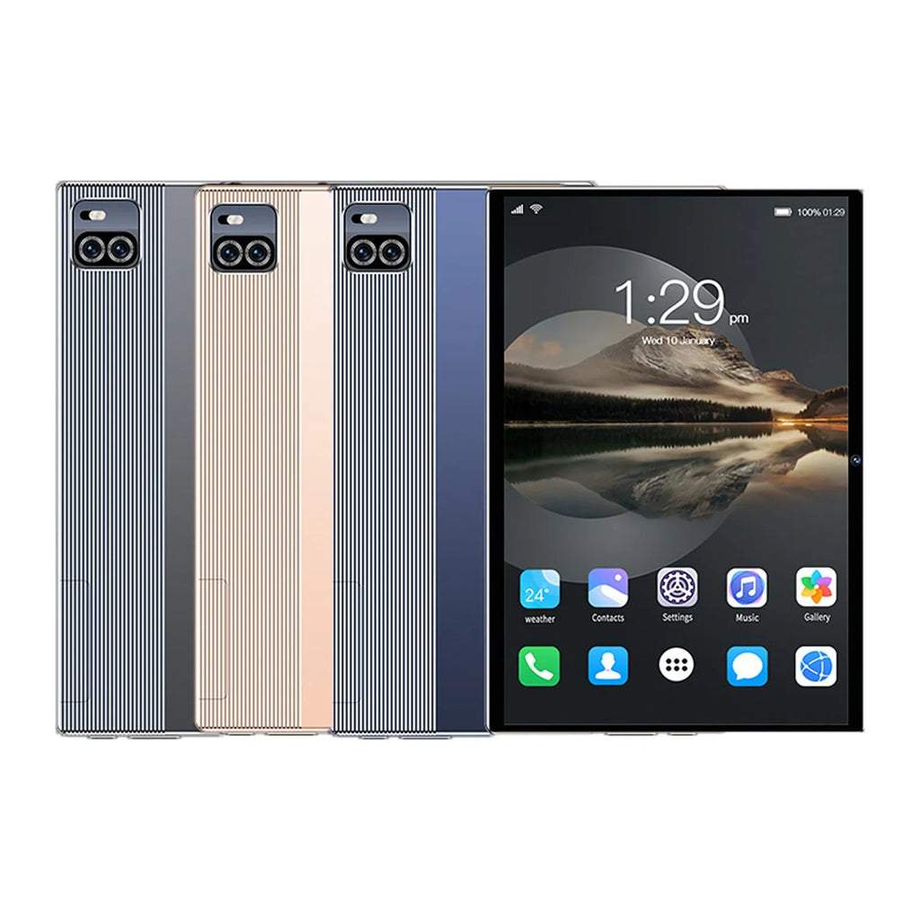 10.1 inch voice call HD smart game tablet in gold, blue, and gray colour options