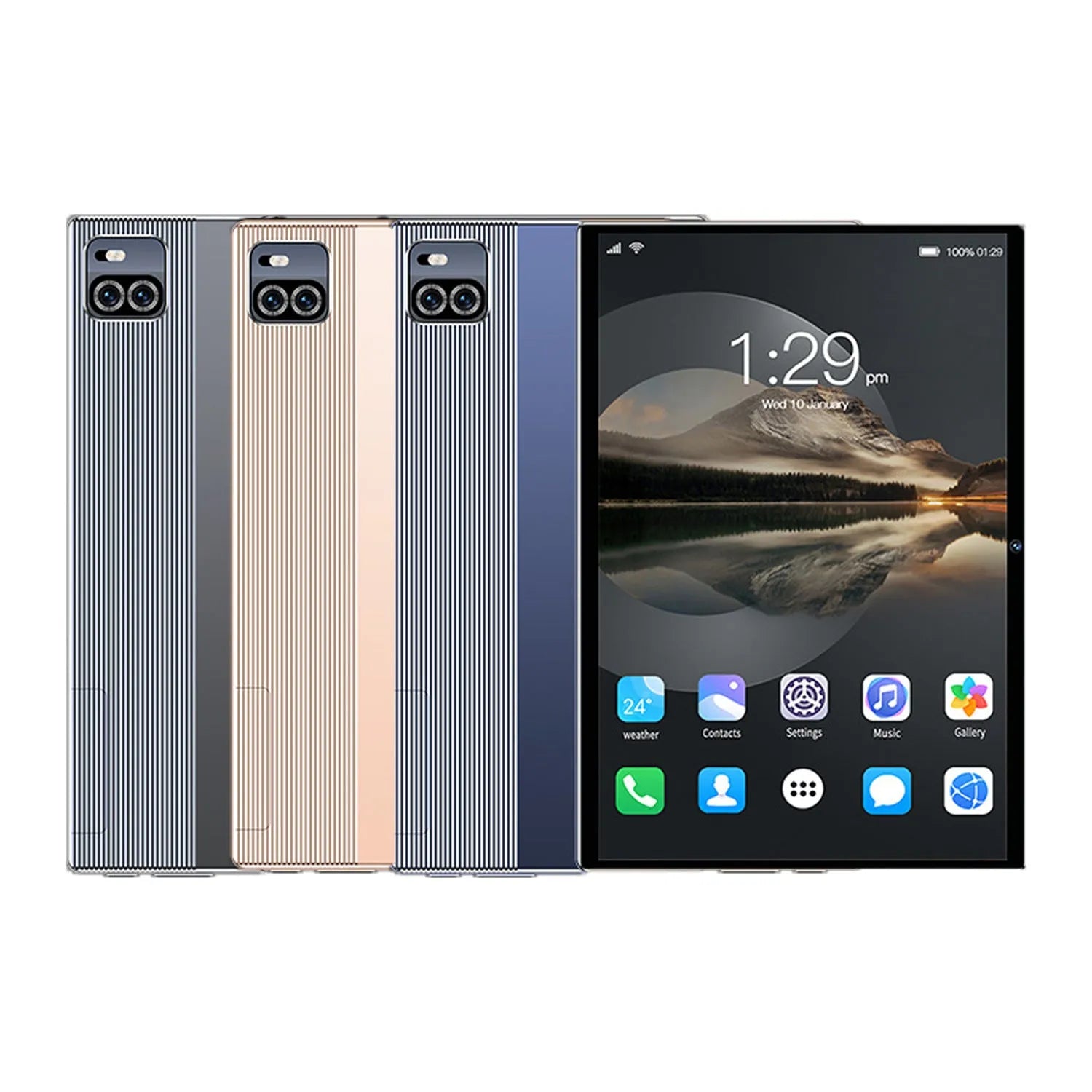 10.1 inch voice call HD smart game tablet in gold, blue, and gray colour options