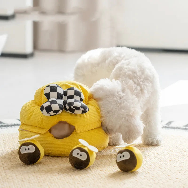 Pet dog food hiding educational toy in honey digging regular pattern made from polyester and pure cotton