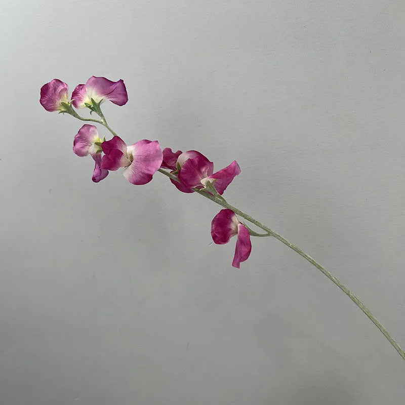 63cm purple flocked silk flower fake flower for wedding and home decor on white background