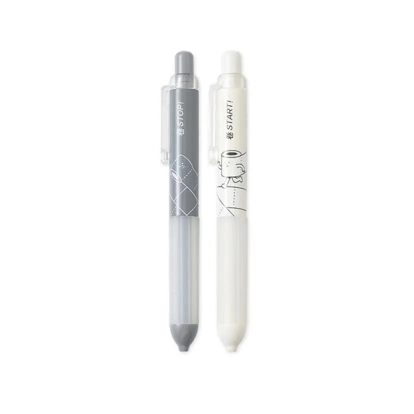 Black and white 0.5mm mechanical pencils with cloud grip design on plastic barrel