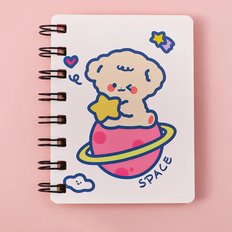 Astronaut Flipped Portable Pocket Flipper Notebook in A6 size with space-themed illustrated cover