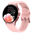Black unisex smartwatch with a round 1.43-inch screen on a wrist, showing a fitness tracker display.