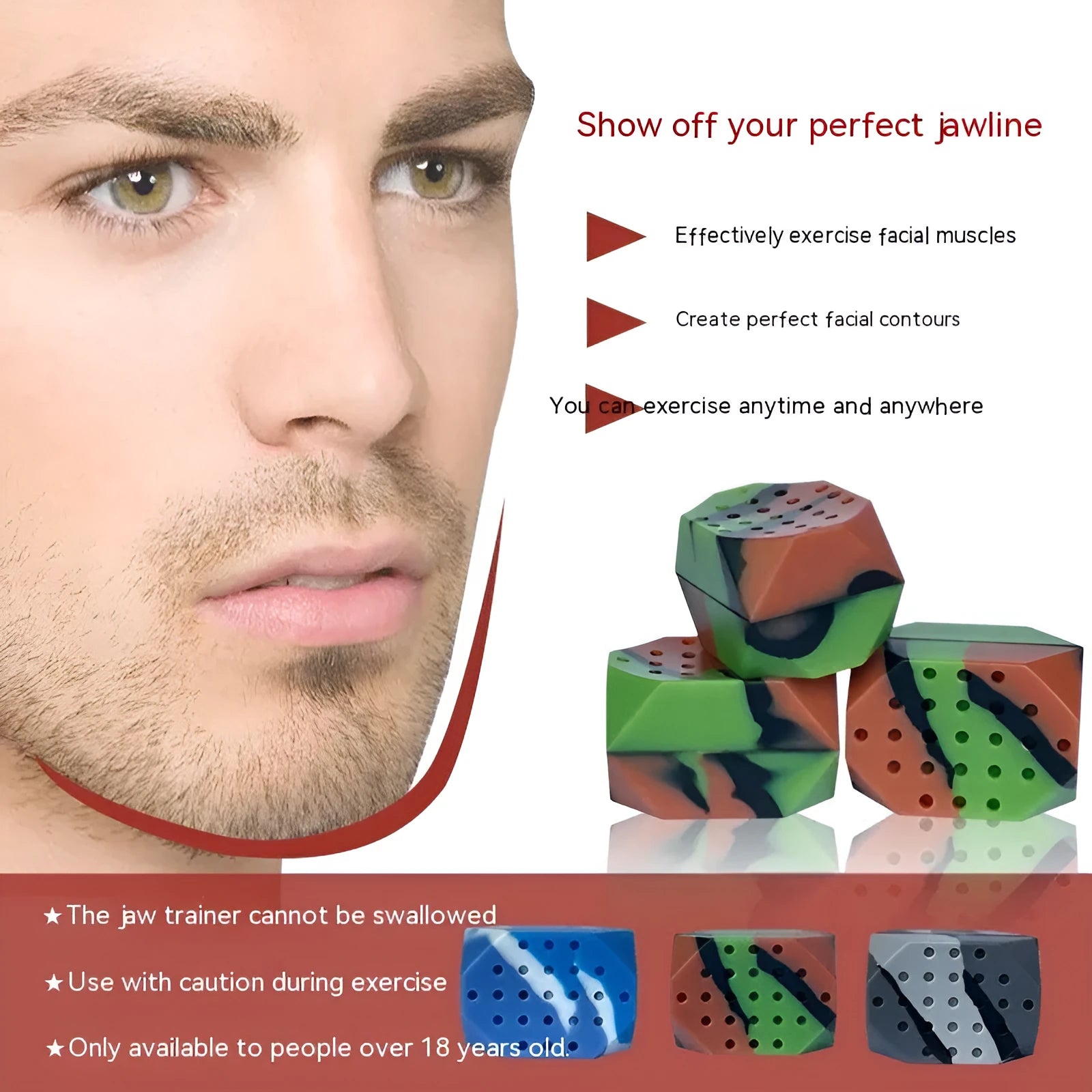 Camouflage silicone facial muscle fitness balls for jaw training and masseter exercise