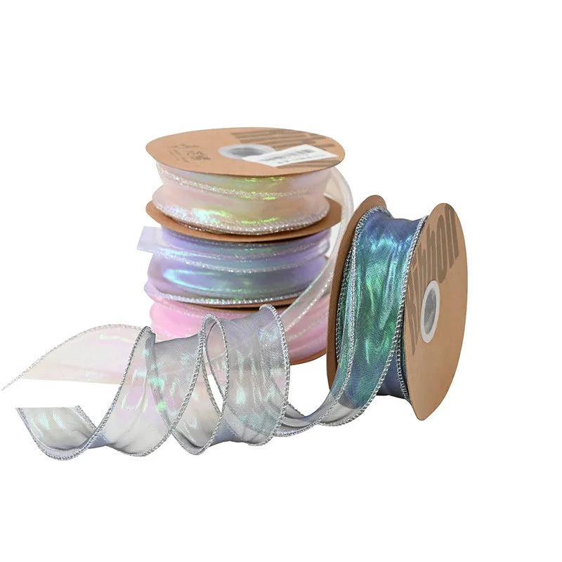 Fishtail yarn colourful wave ribbon in eight colours for DIY floral and gift projects