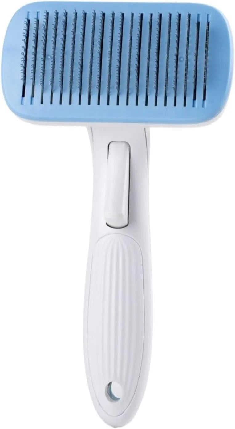 Automatic pet hair removal comb for dogs and cats in blue colour