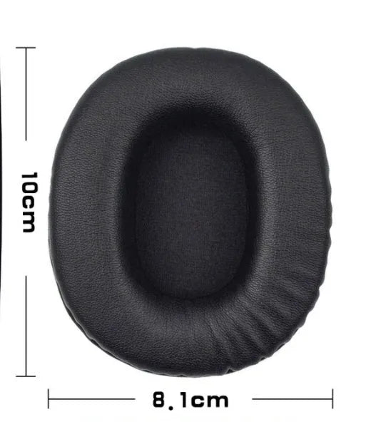 Black PU leather replacement headphone covers for Sony MDR-1R model, shown as a pair.
