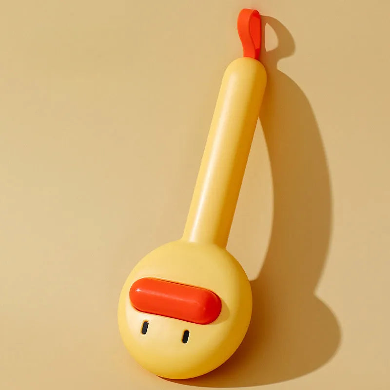 Small yellow duck comb for pet grooming with needle brush construction
