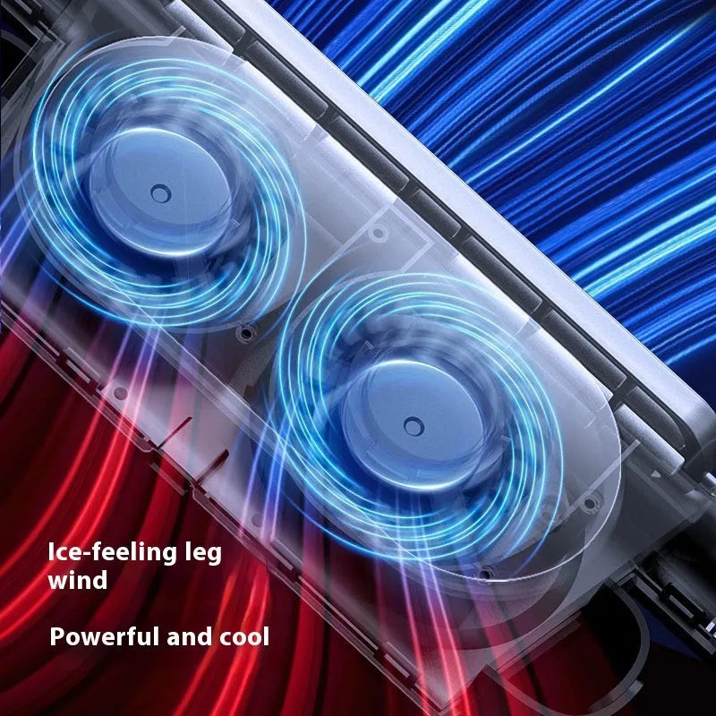 USB car seat fan with brushless motor mounted on car headrest using Velcro strips