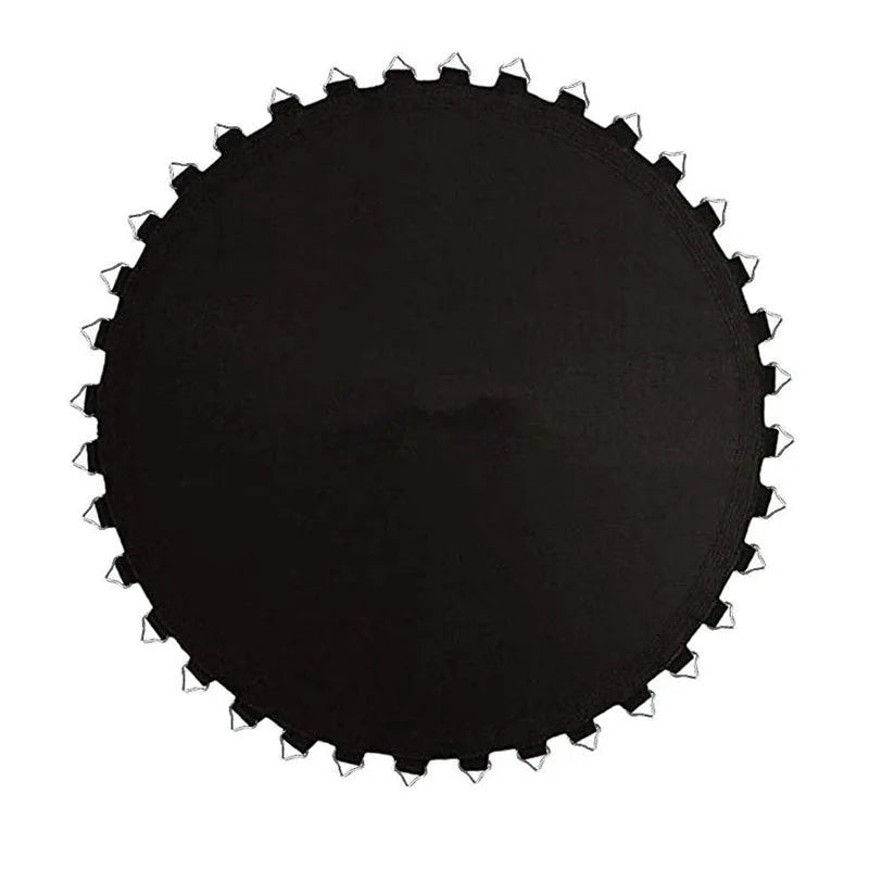 Round polypropylene elastic trampoline fabric with multiple attachment buttons for frame replacement