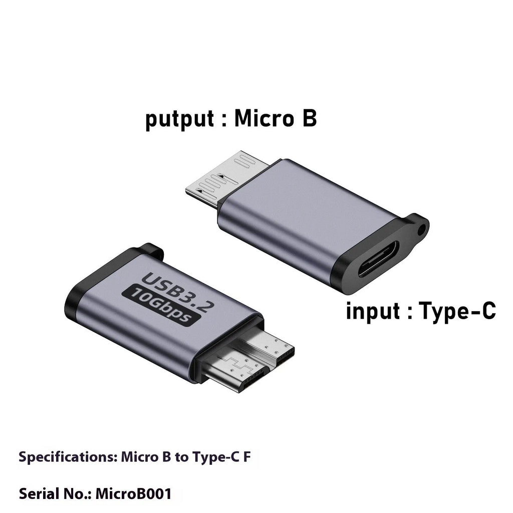 Micro USB B adapter converter for charging and data transfer with Type-C and USB-A options.