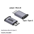 Micro USB B adapter converter for charging and data transfer with Type-C and USB-A options.