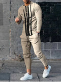 Men's sport suit in monochrome CTTZ-MW1267 with long sleeve top and trousers, slim fit polyester fabric