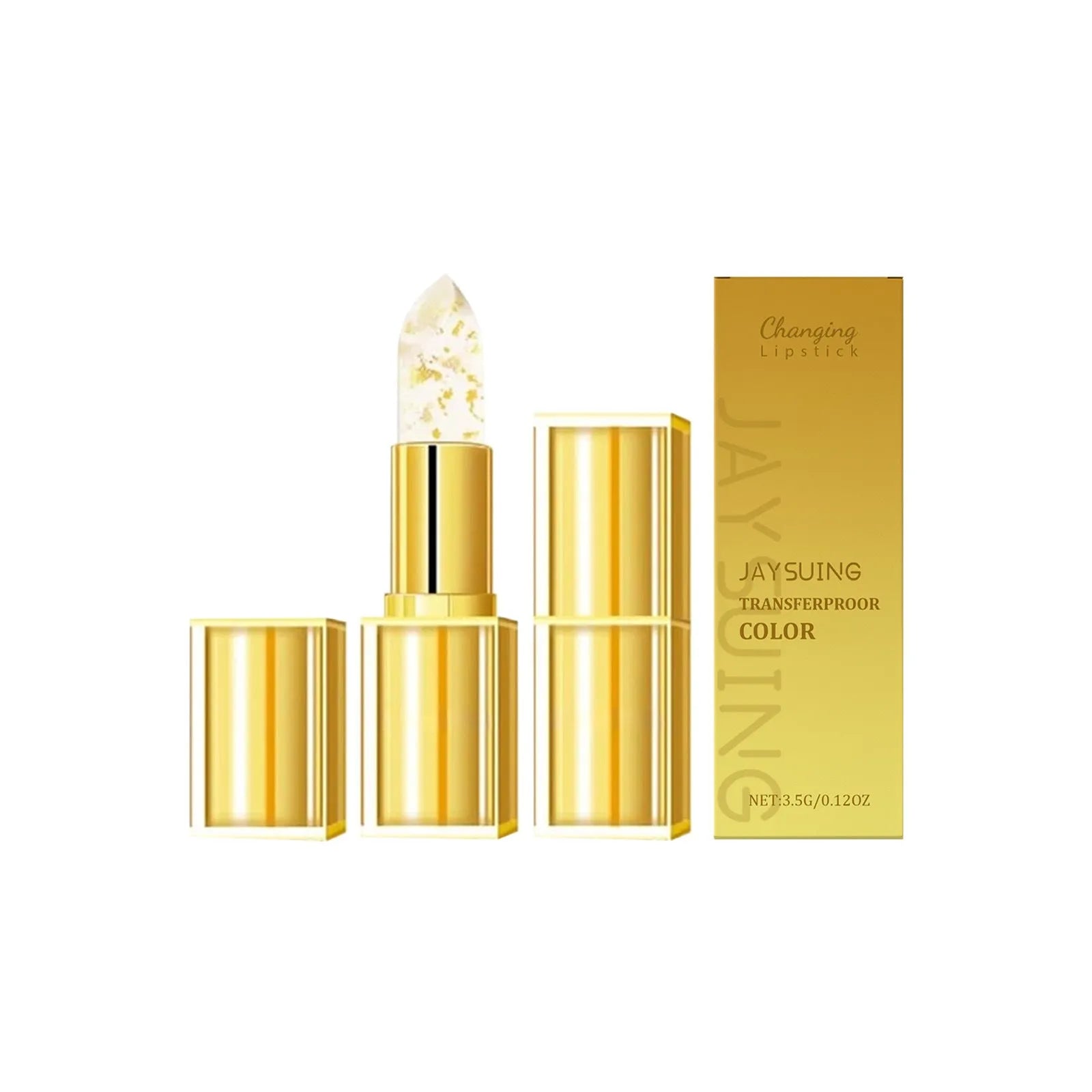 Gold Foil Nourishing Lipstick 3.5g with hyaluronic acid in compact gold case