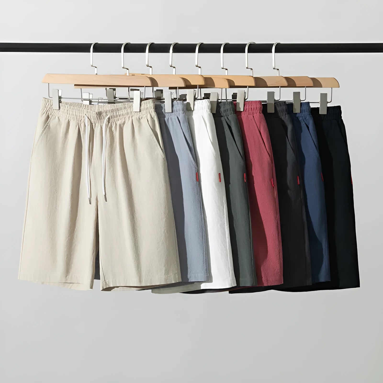 Cotton linen solid colour cropped pants with a drawstring waist in army green.