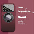 Magnetic large window drop-resistant PC phone case for iPhone 16 Pro Max, black frosted finish