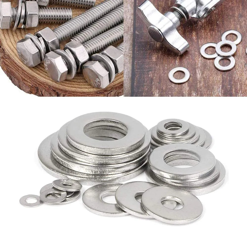 800 piece 304 stainless steel flat washer assortment kit with M2 to M12 sizes