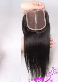 Straight human hair curtain weft with closure wig accessory, real hair block, multiple size options