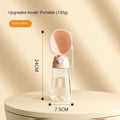 Portable dog water bottle with integrated food container for outdoor travel with pets