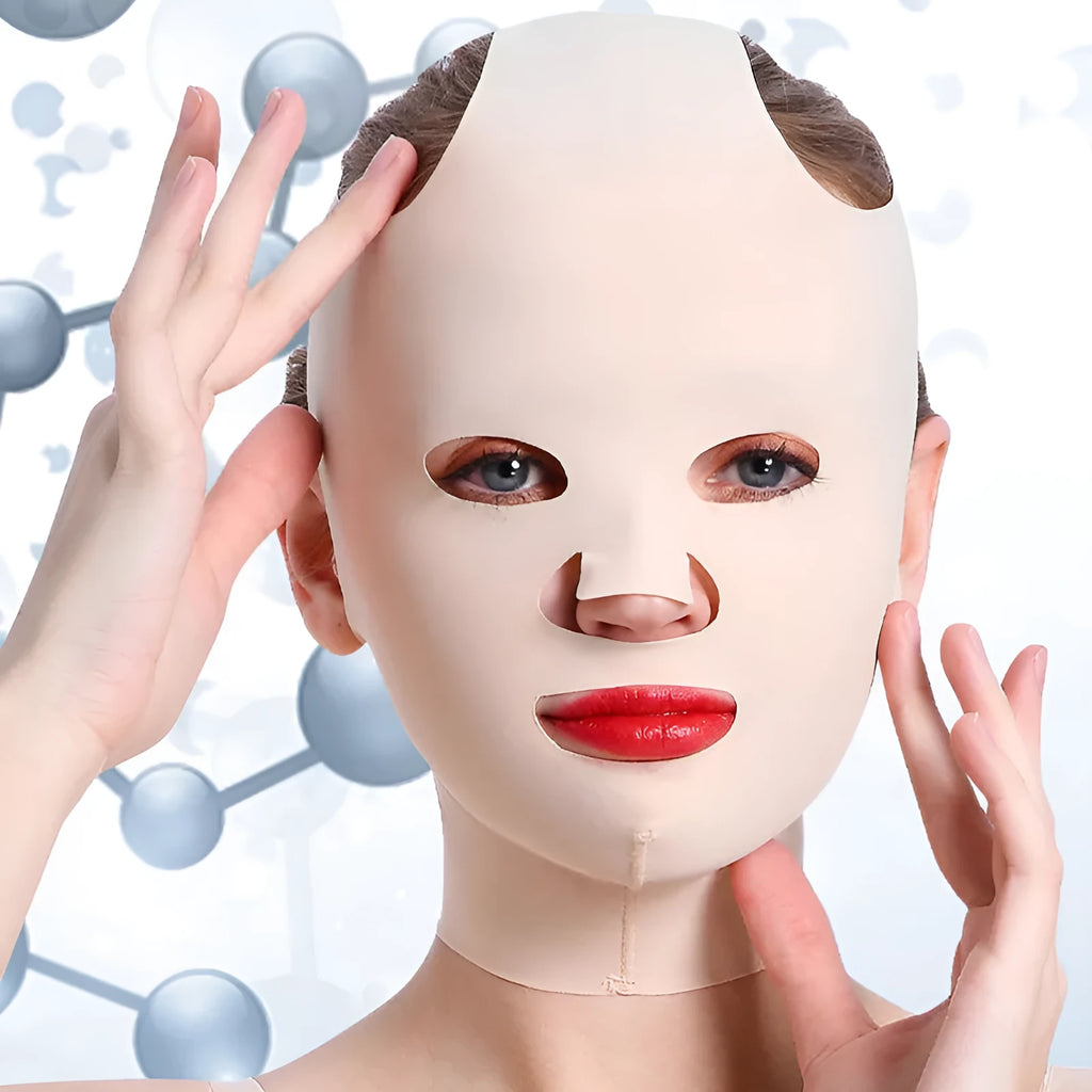Full face carving mold headgear for skin lifting in skin tone colour one size