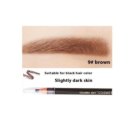Brown microblading eyebrow pen with waterproof formula, fine tip, and protective cap, 2.8g, three shades available