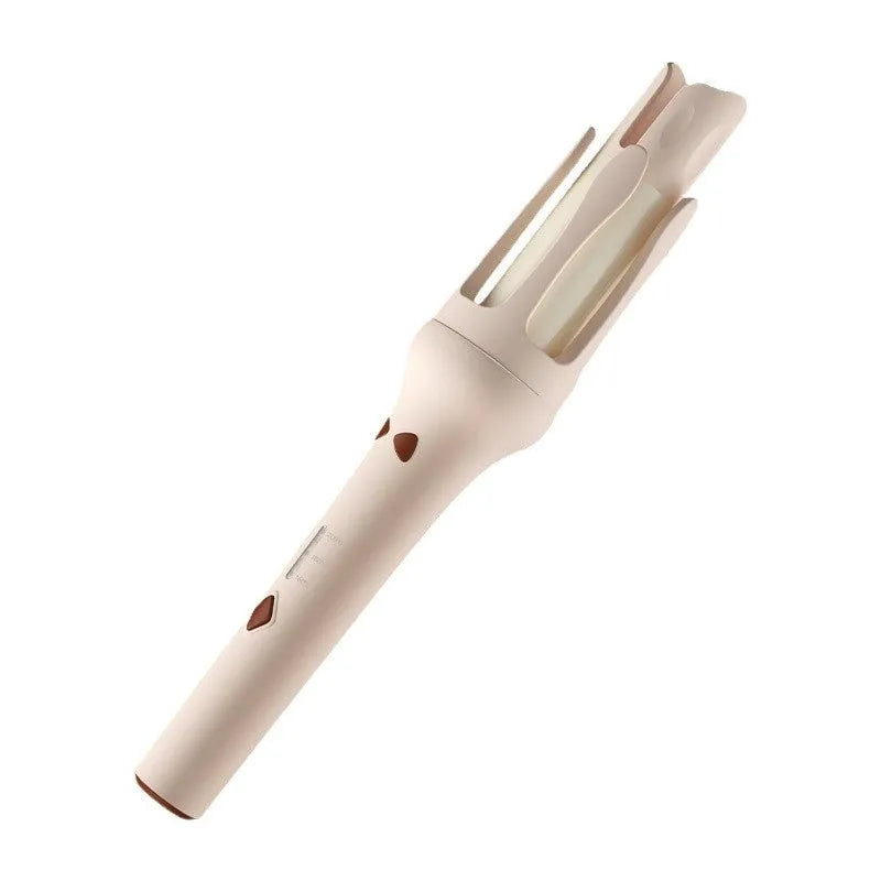 Automatic hair curler with 32mm ceramic barrel in white and pink colour with international power adapters
