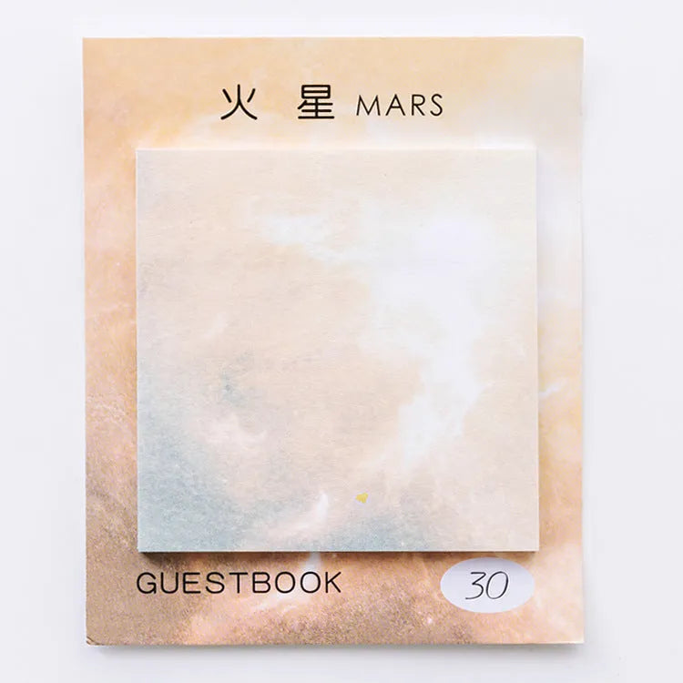 Square 7.3cm planet sticky notes with oil painting artwork of celestial bodies