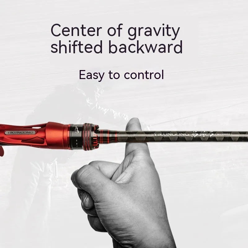 Carbon ultralight fishing rod with straight handle and pikestaff style options for light lure fishing